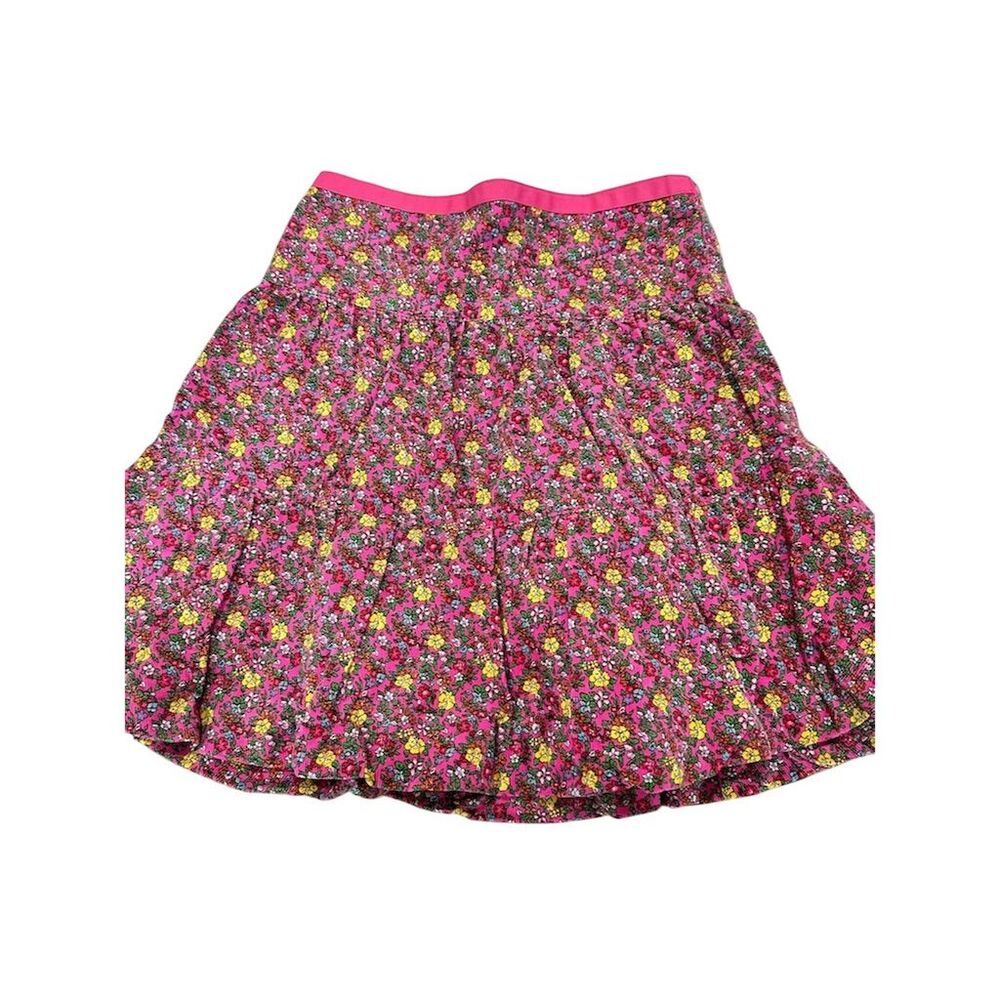 Ralph Lauren Girls Pink Floral Corduroy Skirt Size 4 Girls